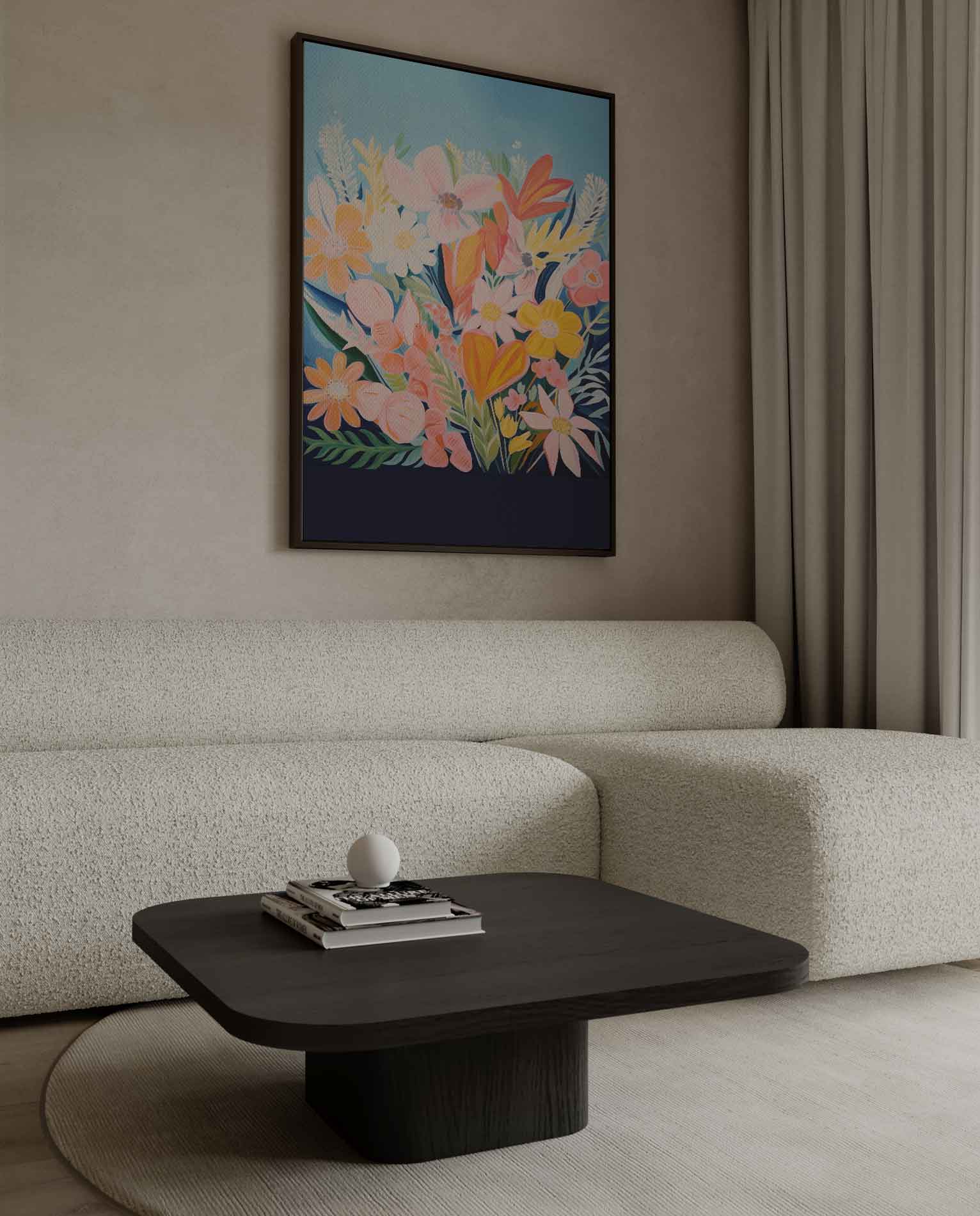 Vrolijke Bloemenpracht Kunstwerk-canvas-dibond-plexiglas-wanddecoratie-WallArtistic