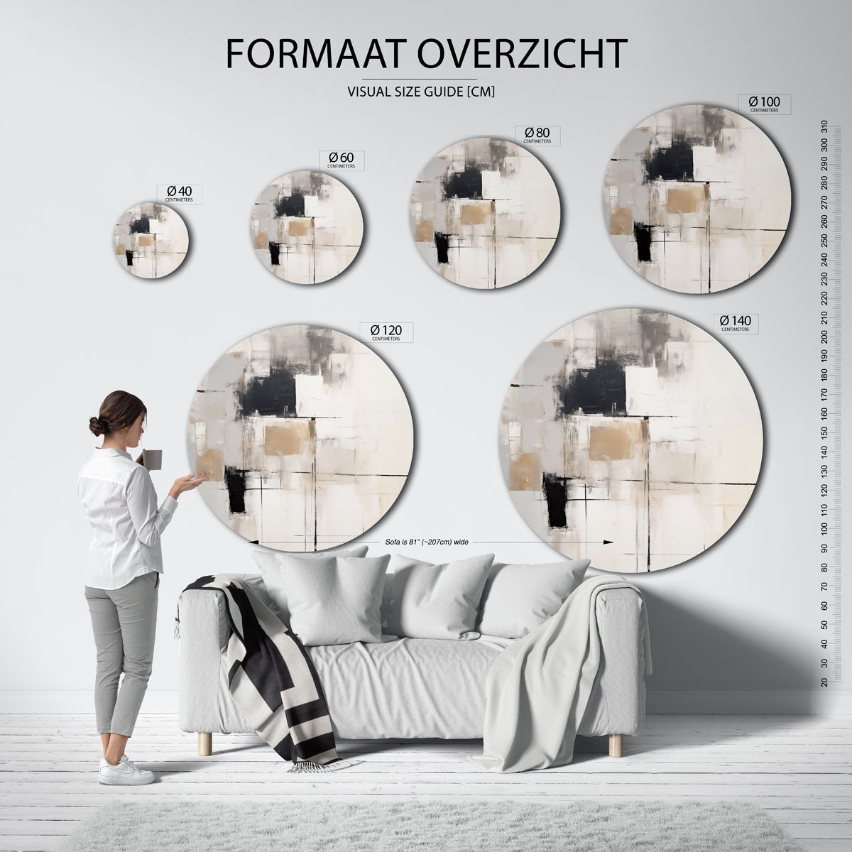 Abstracte vormen Muurcirkel