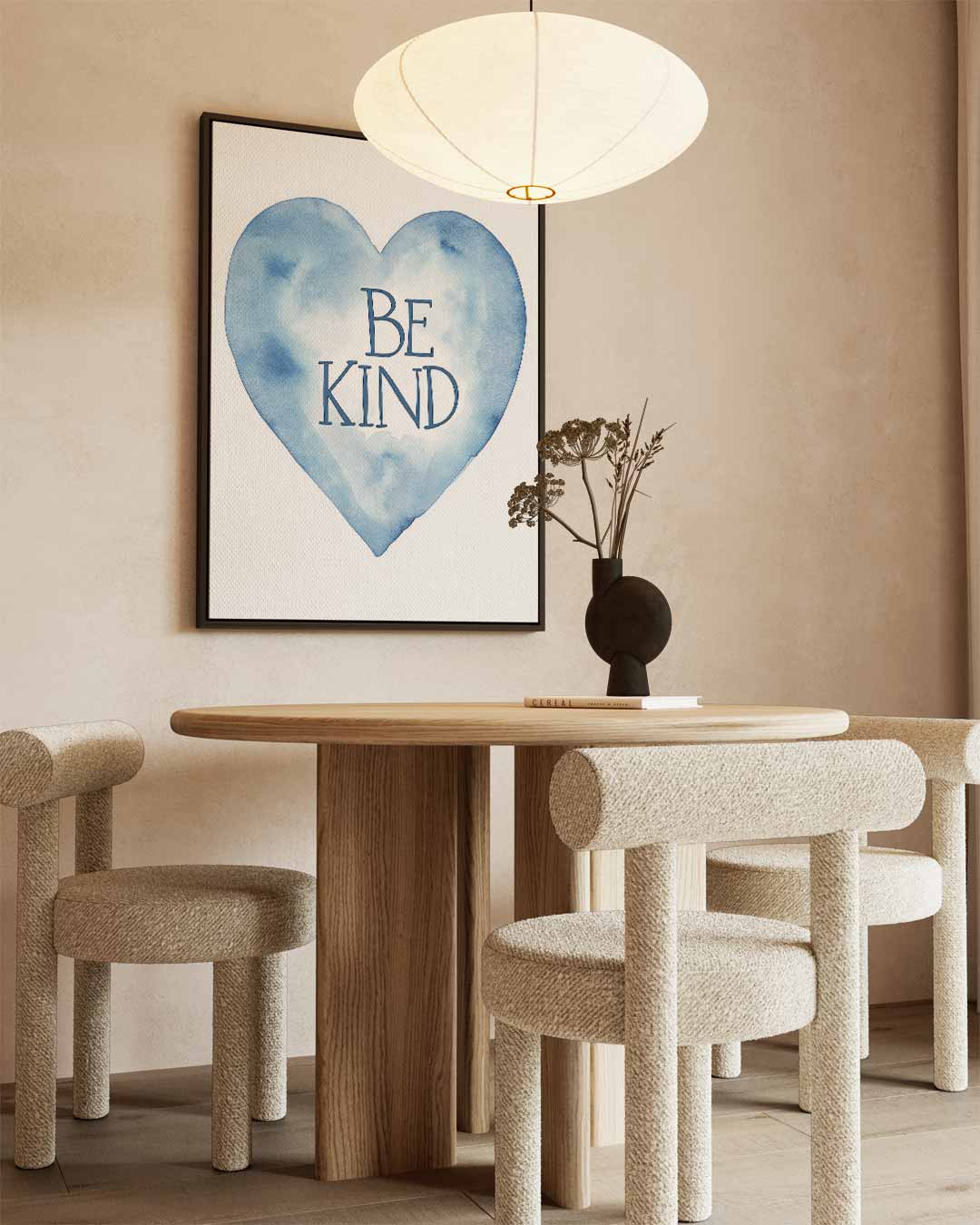 Waterverf Hart met Motivatie Kunstwerk-canvas-dibond-plexiglas-wanddecoratie-WallArtistic