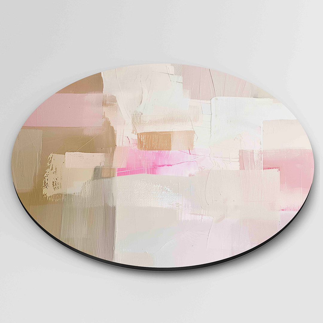 Abstracte roze en beige Muurcirkel