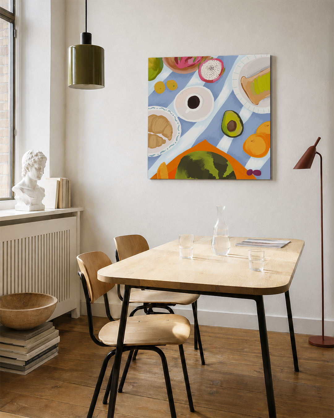 Kleurrijk ontbijt tafereel Kunstwerk