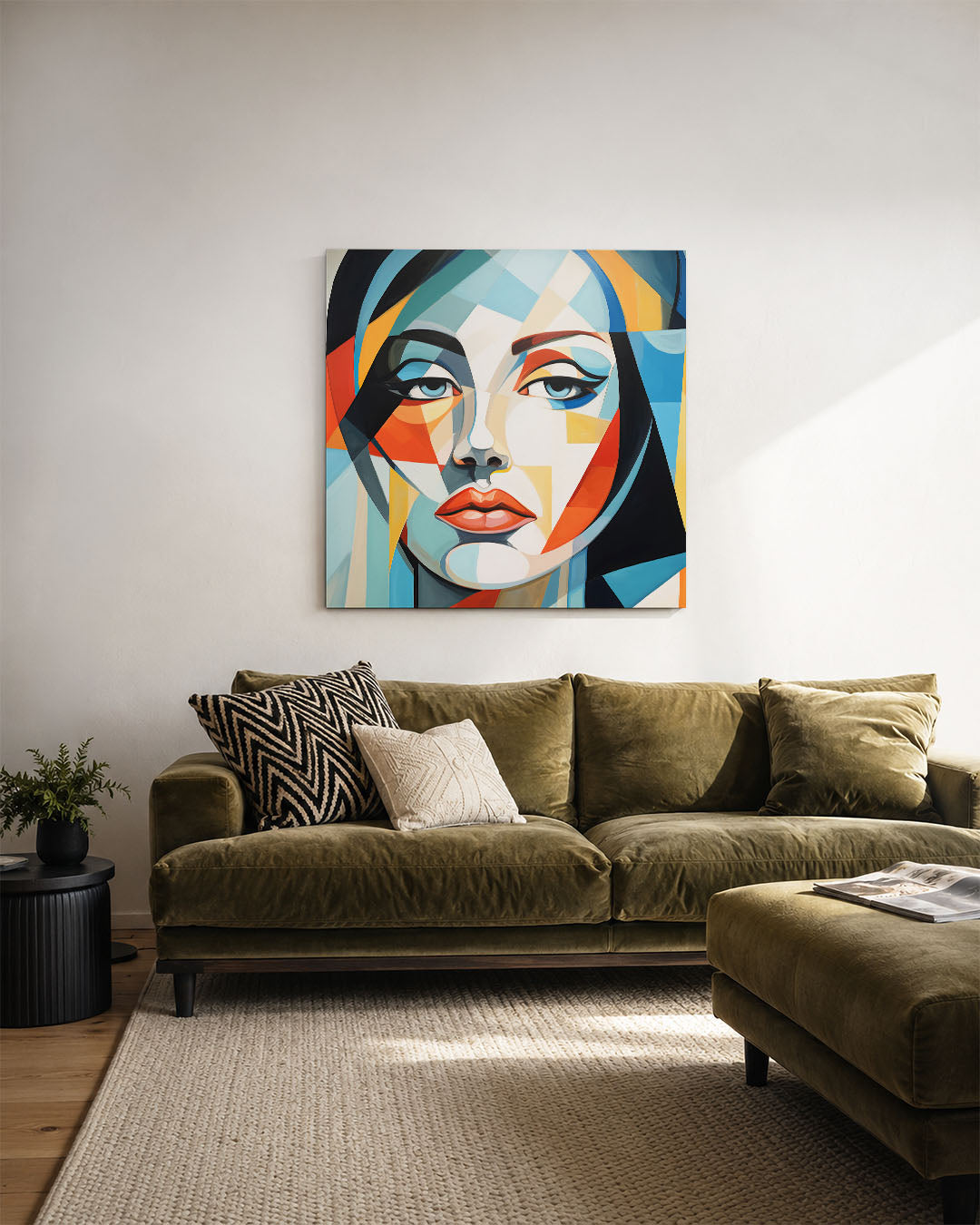 Geometrisch portret Kunstwerk