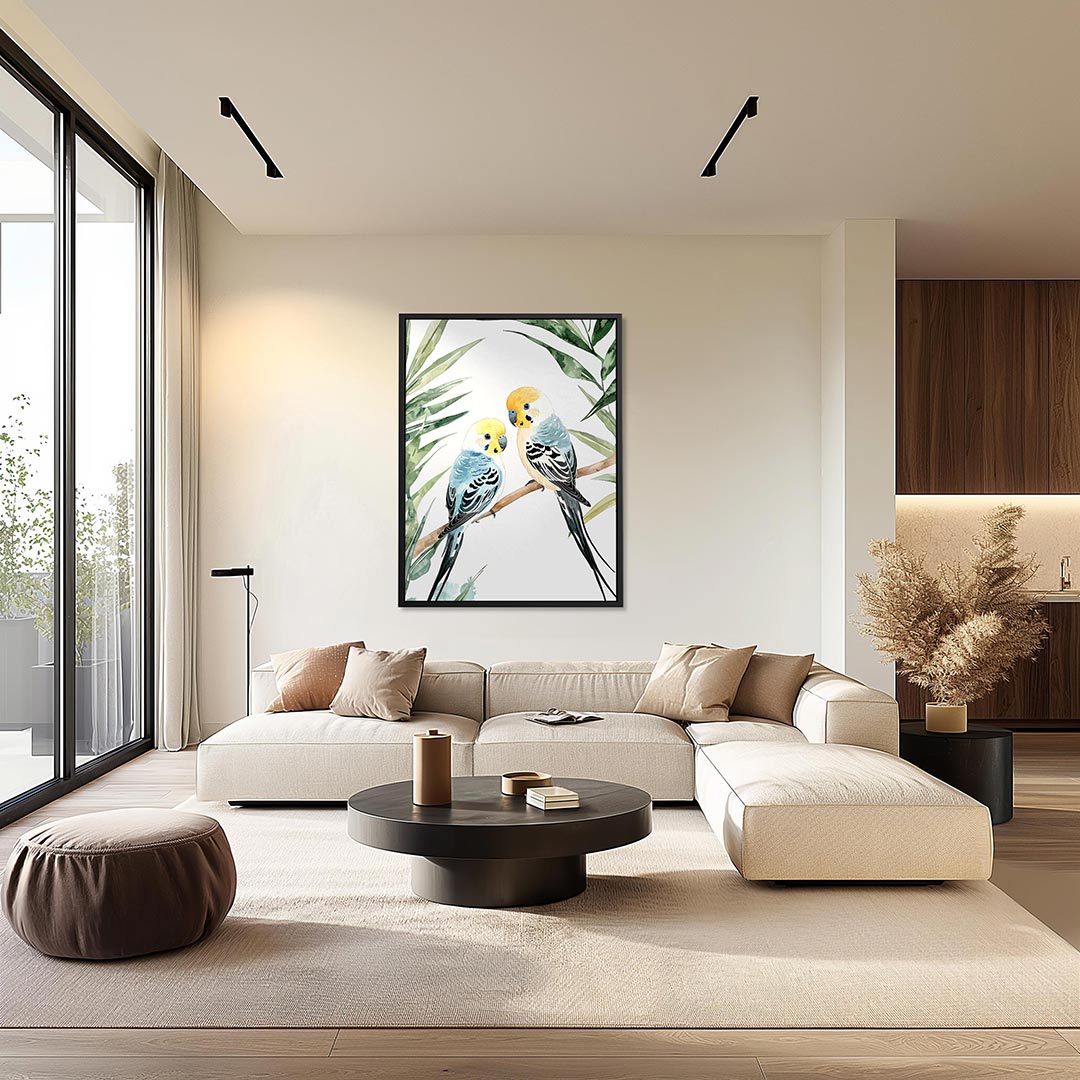 Vogels en bladeren Kunstwerk