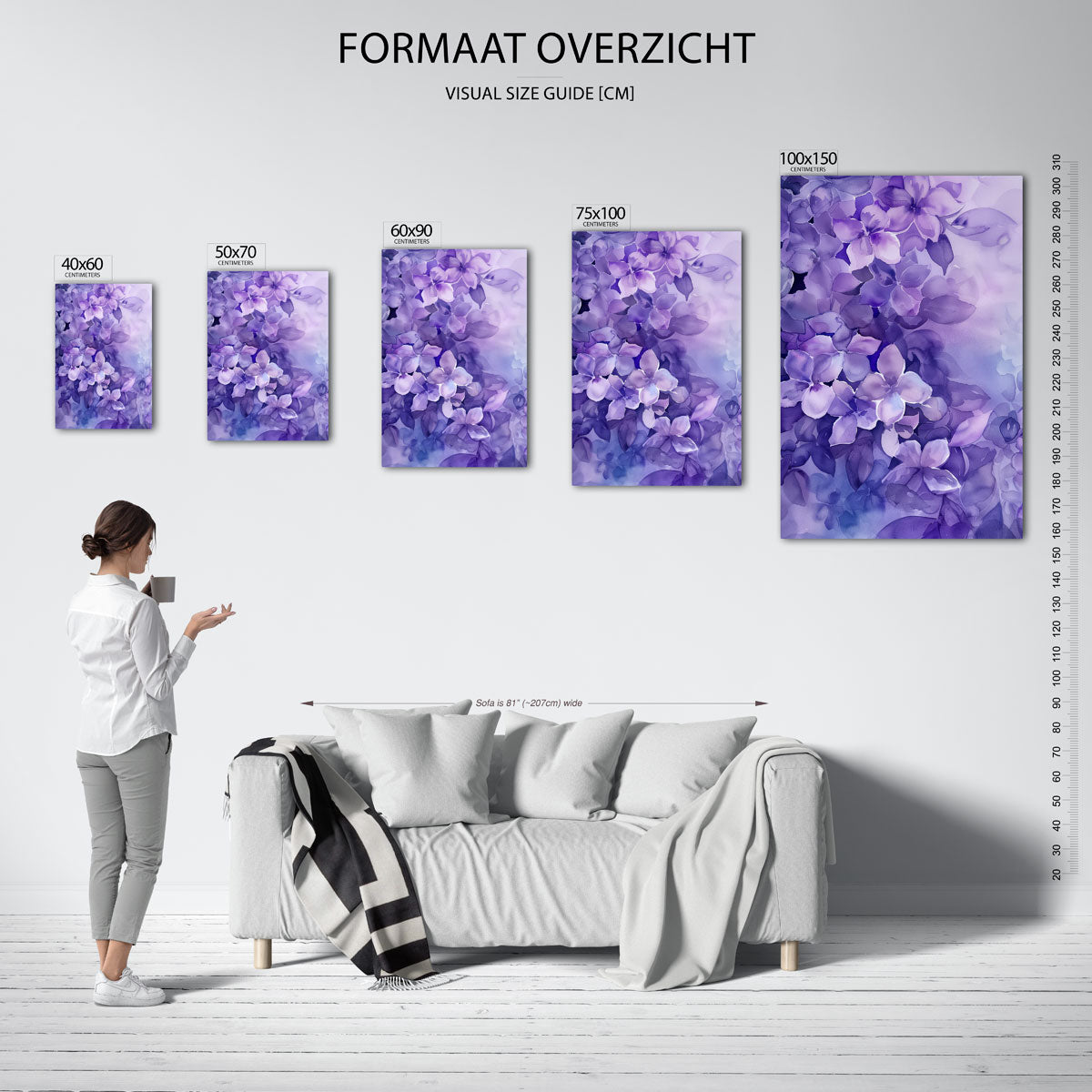 Vloeiende bloemenpracht Kunstwerk