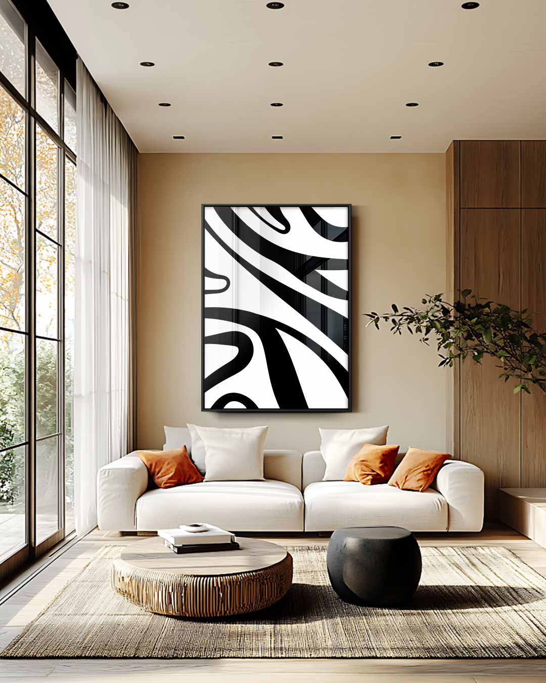 Abstracte Zebrastrepen Kunstwerk-canvas-dibond-plexiglas-wanddecoratie-WallArtistic