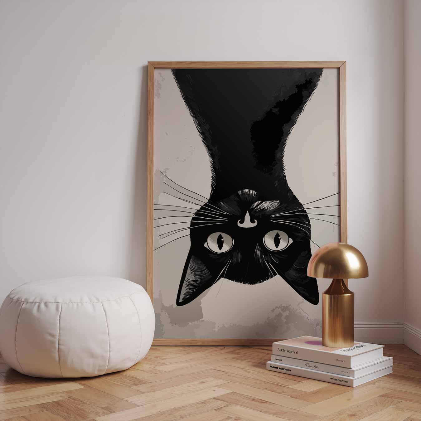 Schattige Omgekeerde Kat Poster