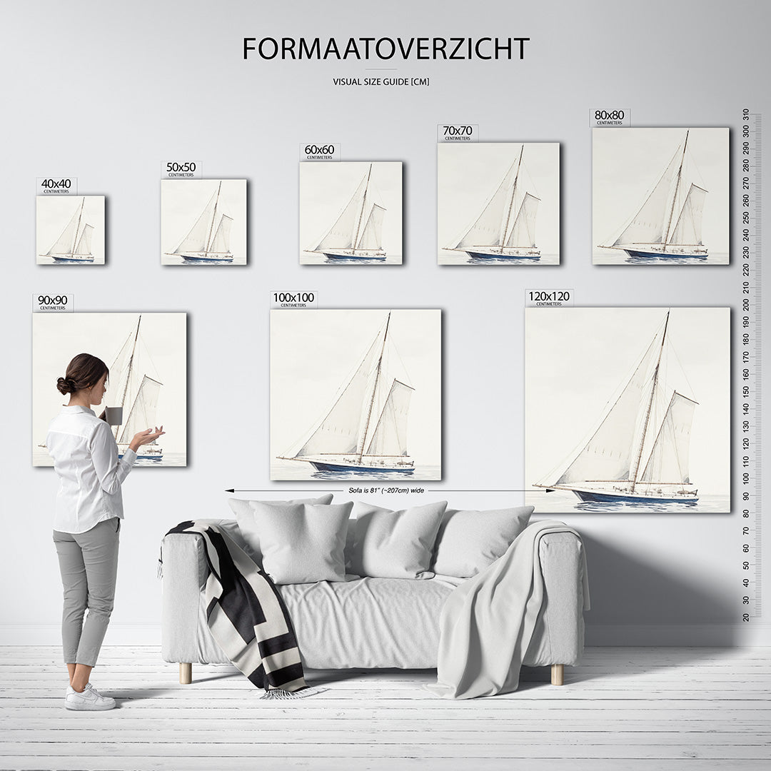 Zeilboot op zee Kunstwerk