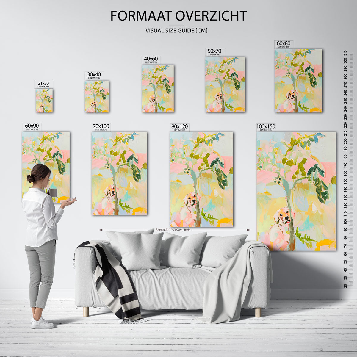 Hond en boom Poster