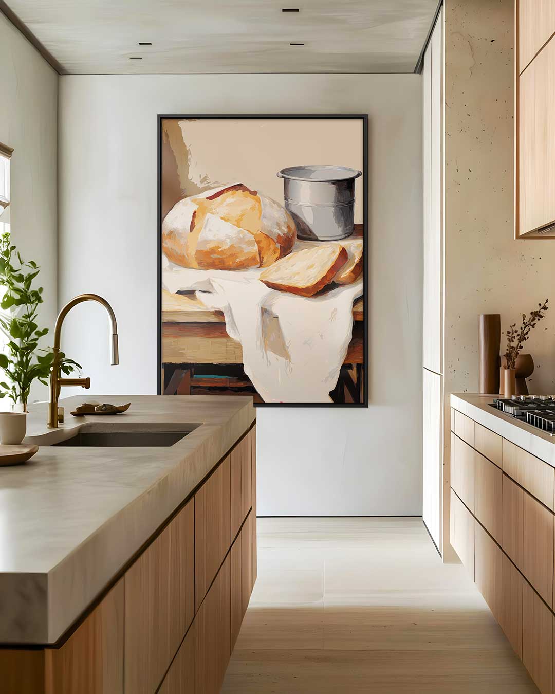 Rustiek Brood Stilleven Kunstwerk-canvas-dibond-plexiglas-wanddecoratie-WallArtistic