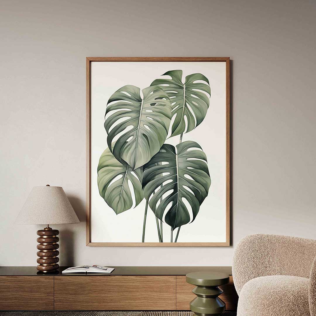 Monstera bladeren Poster