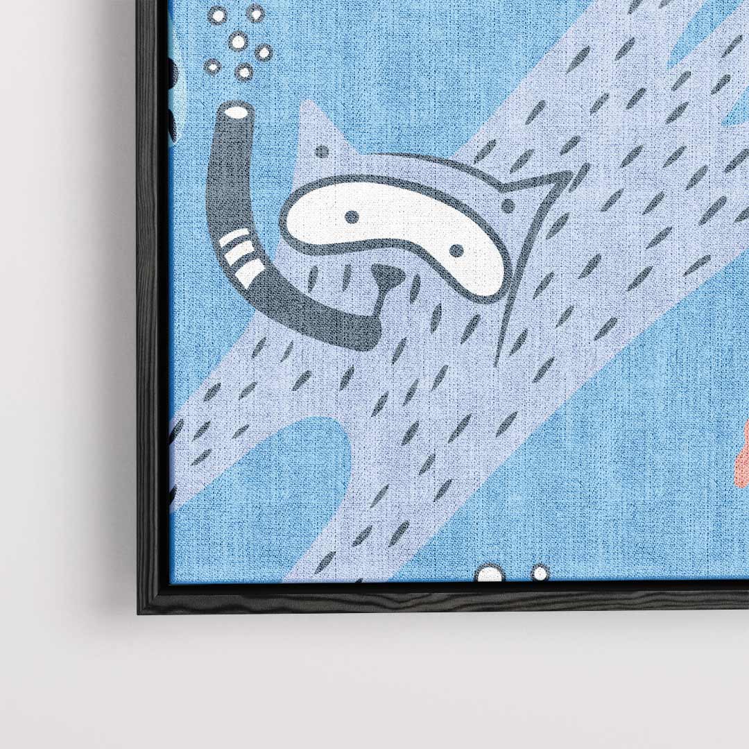 Duikende Katten Avontuur Kunstwerk-canvas-dibond-plexiglas-wanddecoratie-WallArtistic