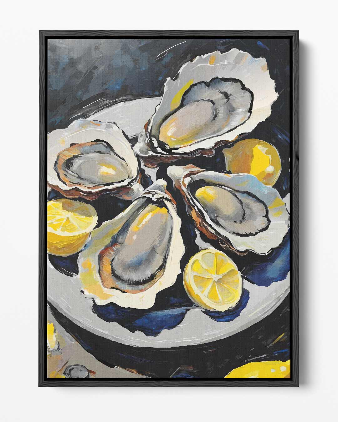 Schilderij van Oesters en Citroenen Kunstwerk-canvas-dibond-plexiglas-wanddecoratie-WallArtistic
