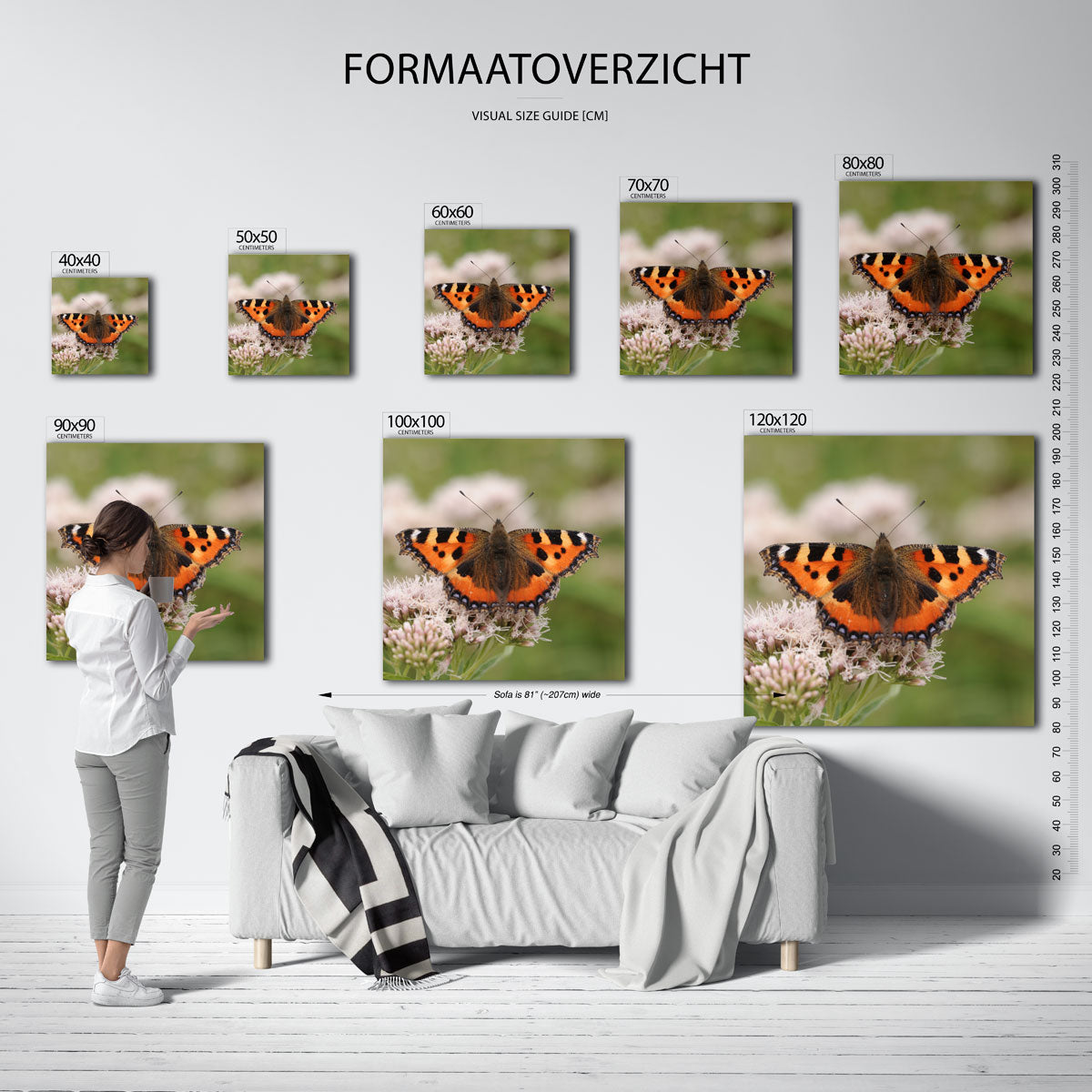 Vlinder op bloem Kunstwerk