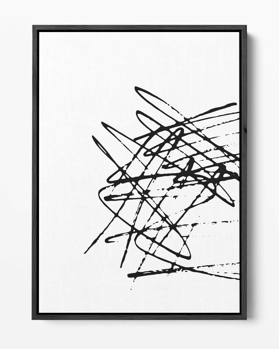 Chaotische Zwart-Witte Compositie Kunstwerk-canvas-dibond-plexiglas-wanddecoratie-WallArtistic
