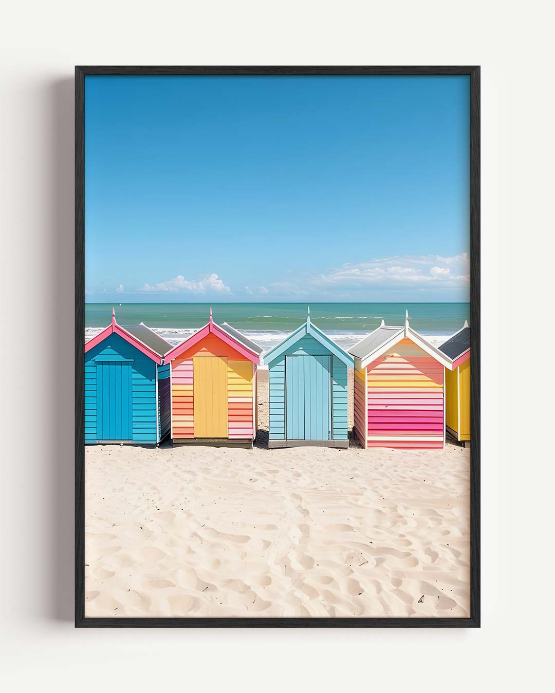 Strandhuisjes Vol Kleurenpracht Poster