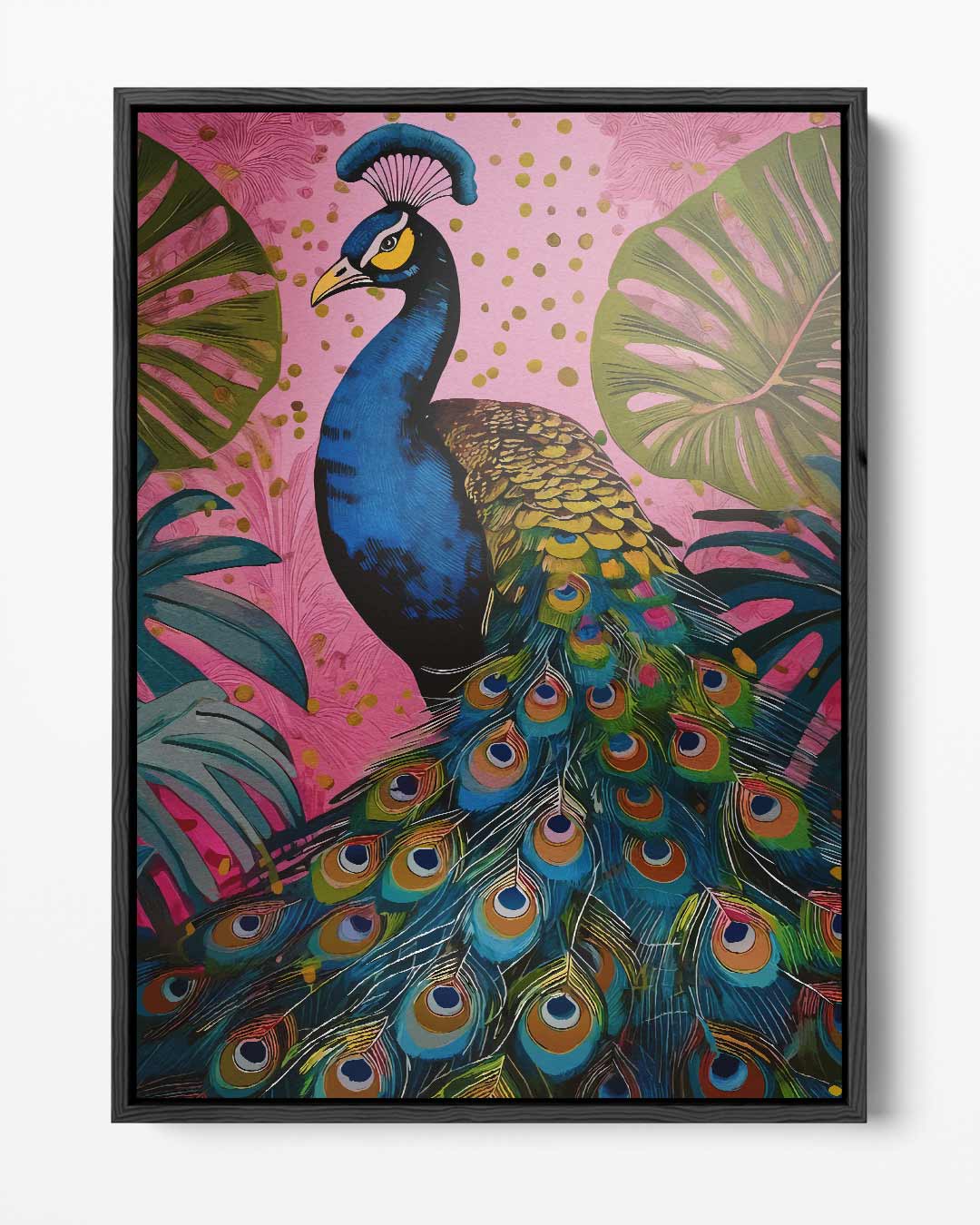 Prachtige Pauw in het Paradijs Kunstwerk-canvas-dibond-plexiglas-wanddecoratie-WallArtistic