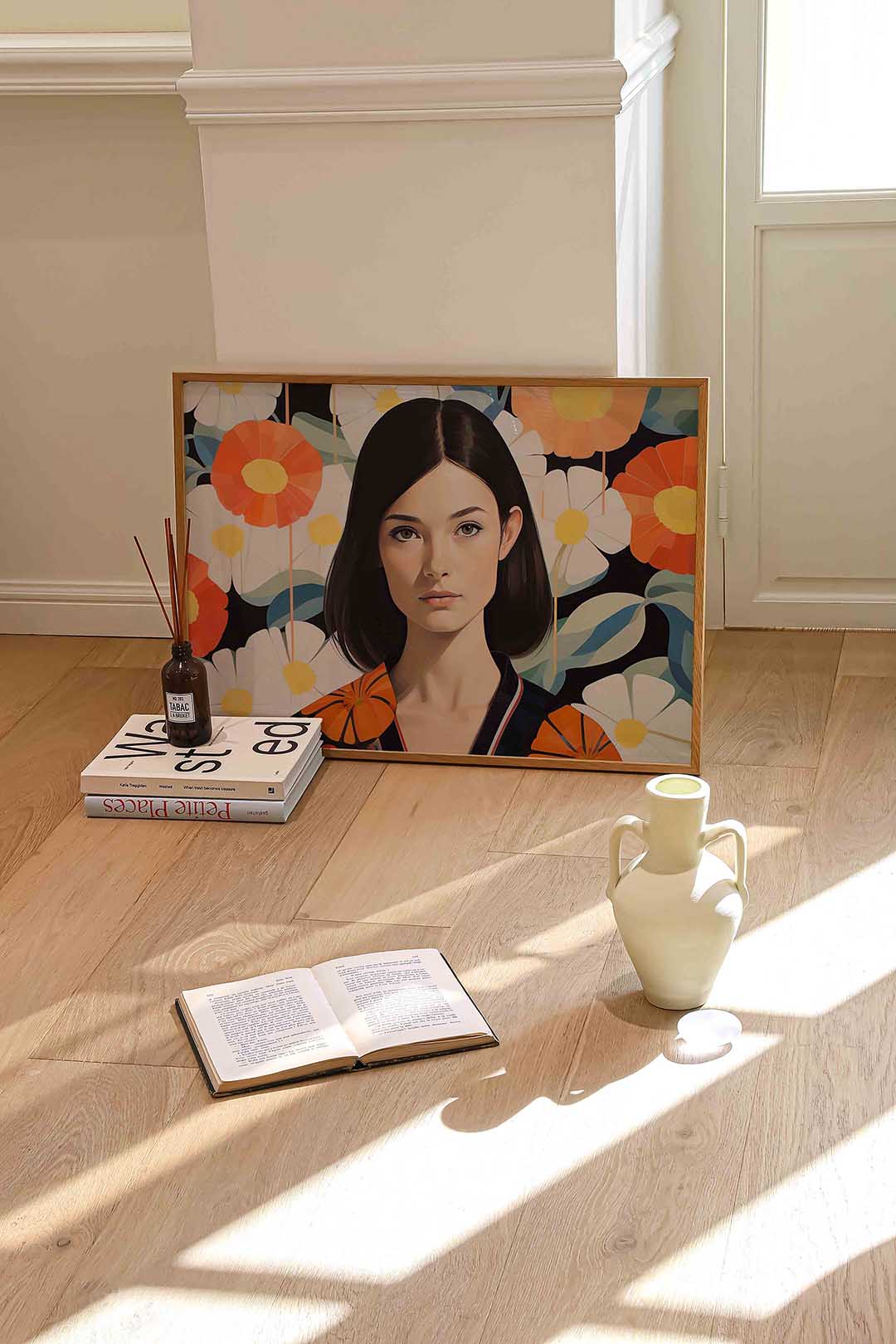 Vrouw met bloemen Poster