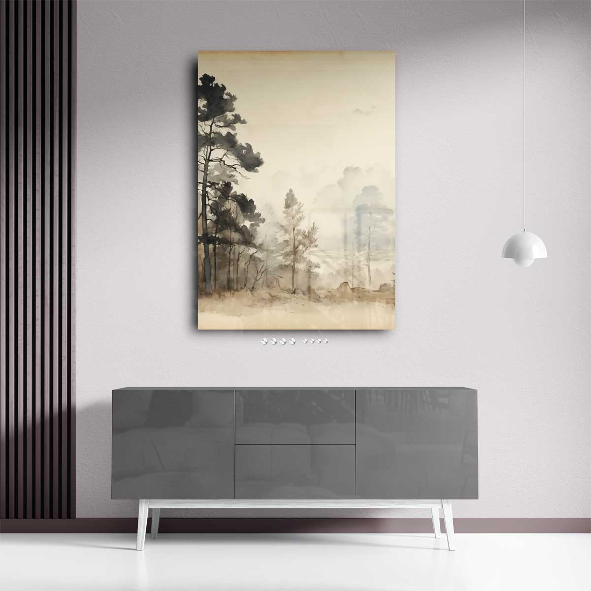 Rustige Bosmist Kunstwerk-canvas-dibond-plexiglas-wanddecoratie-WallArtistic