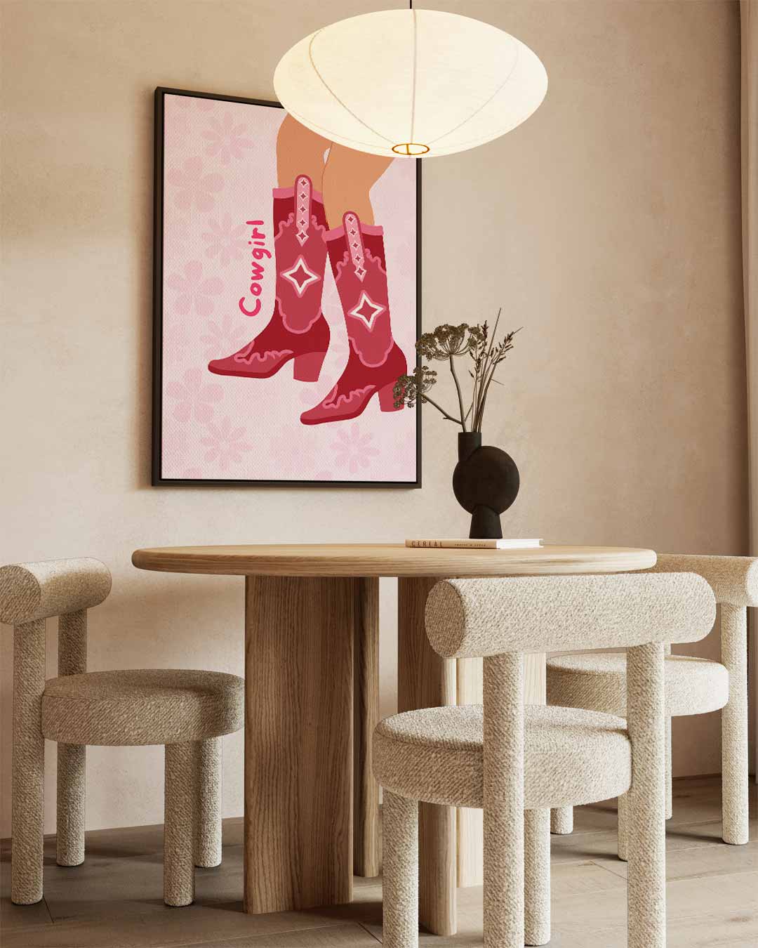 Stoere Cowgirl Laarzen Print Kunstwerk-canvas-dibond-plexiglas-wanddecoratie-WallArtistic