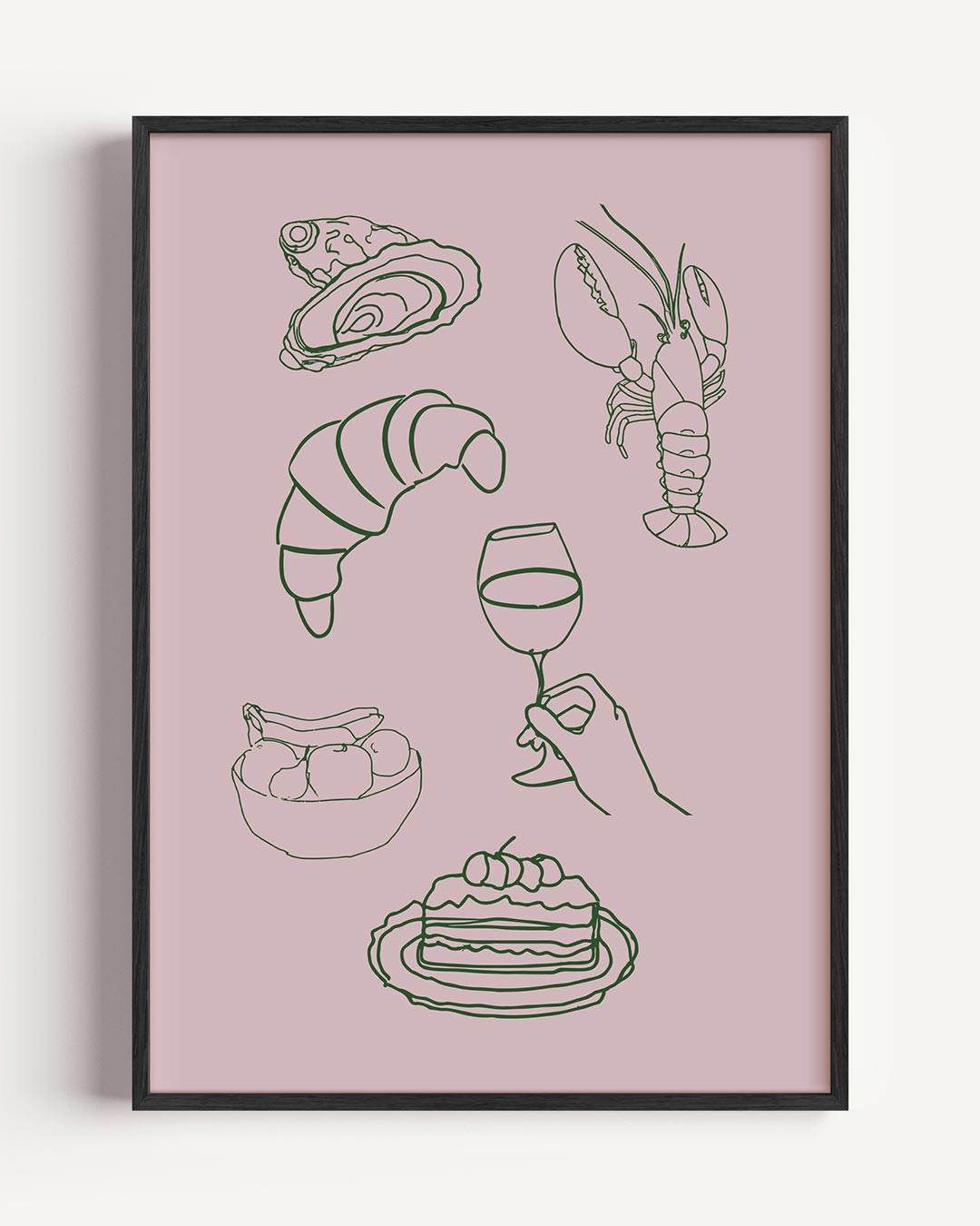 Culinaire Lijntekening Poster-WallArtistic
