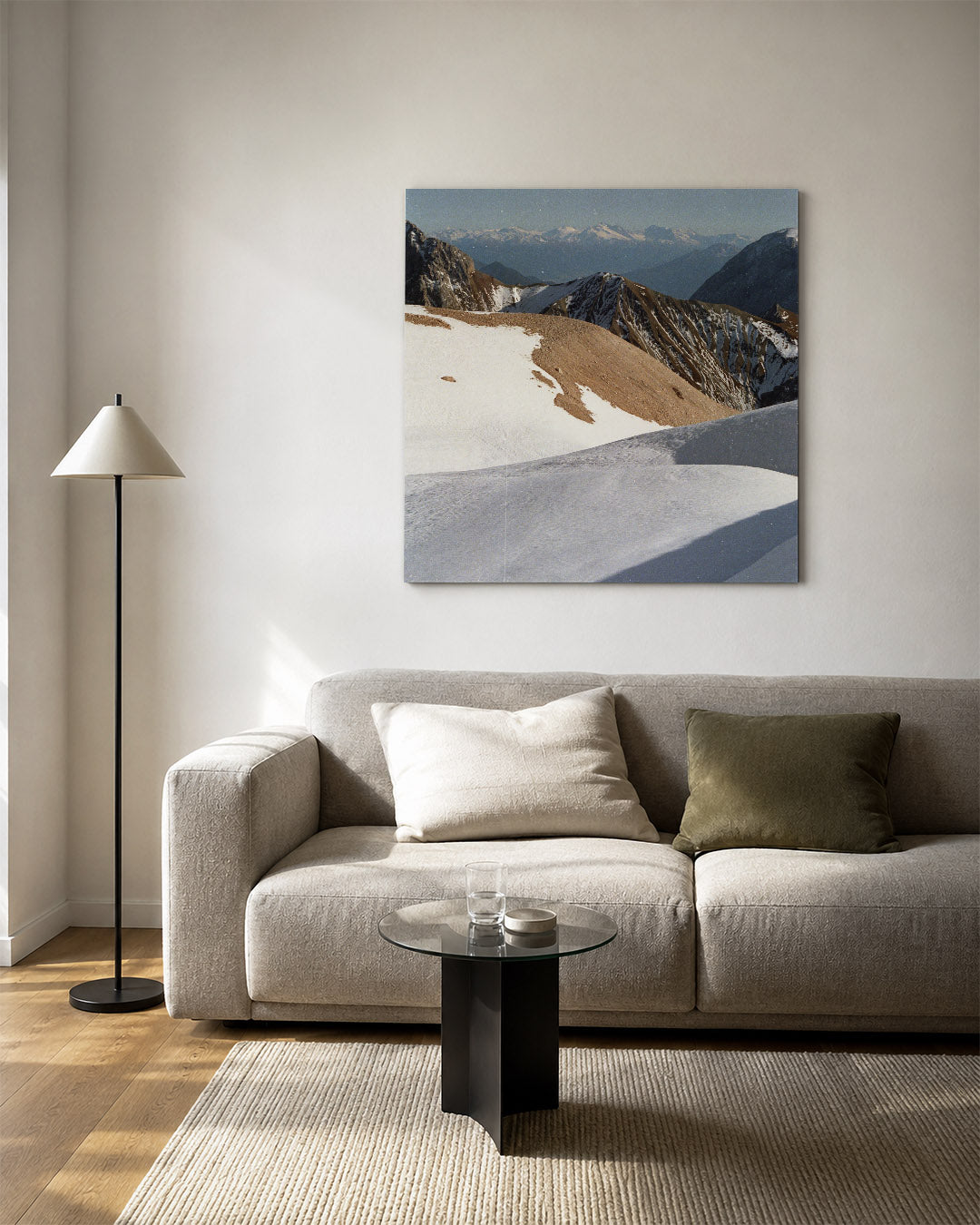 Berglandschap met sneeuw Kunstwerk