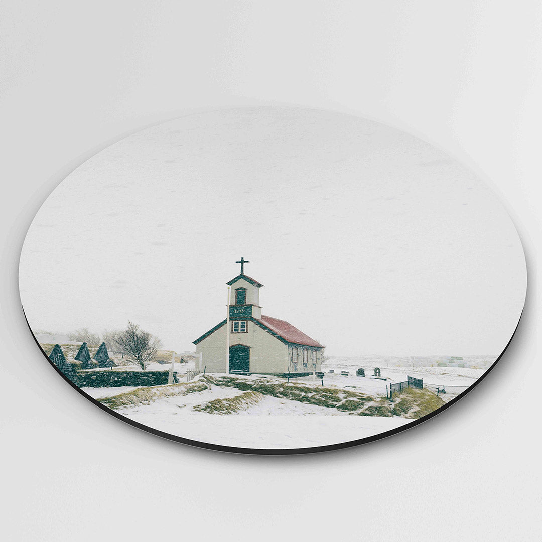 Kerk in sneeuw Muurcirkel
