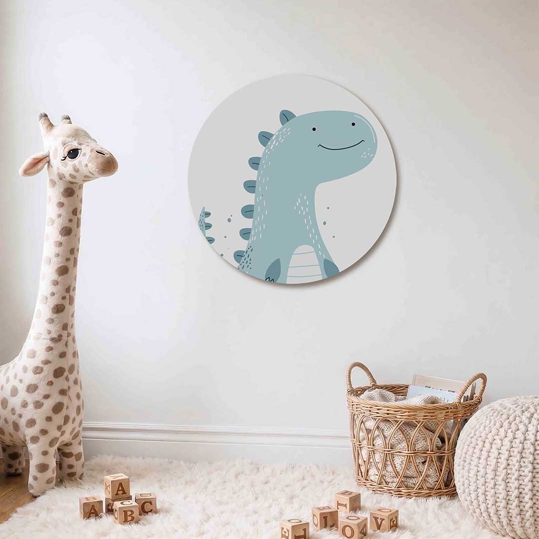 Blauwe dinosaurus Muurcirkel