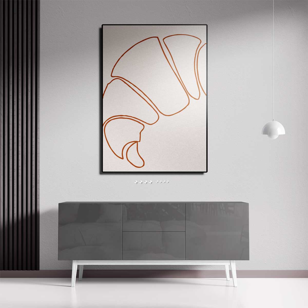 Simpele Croissant Sketch Kunstwerk-canvas-dibond-plexiglas-wanddecoratie-WallArtistic