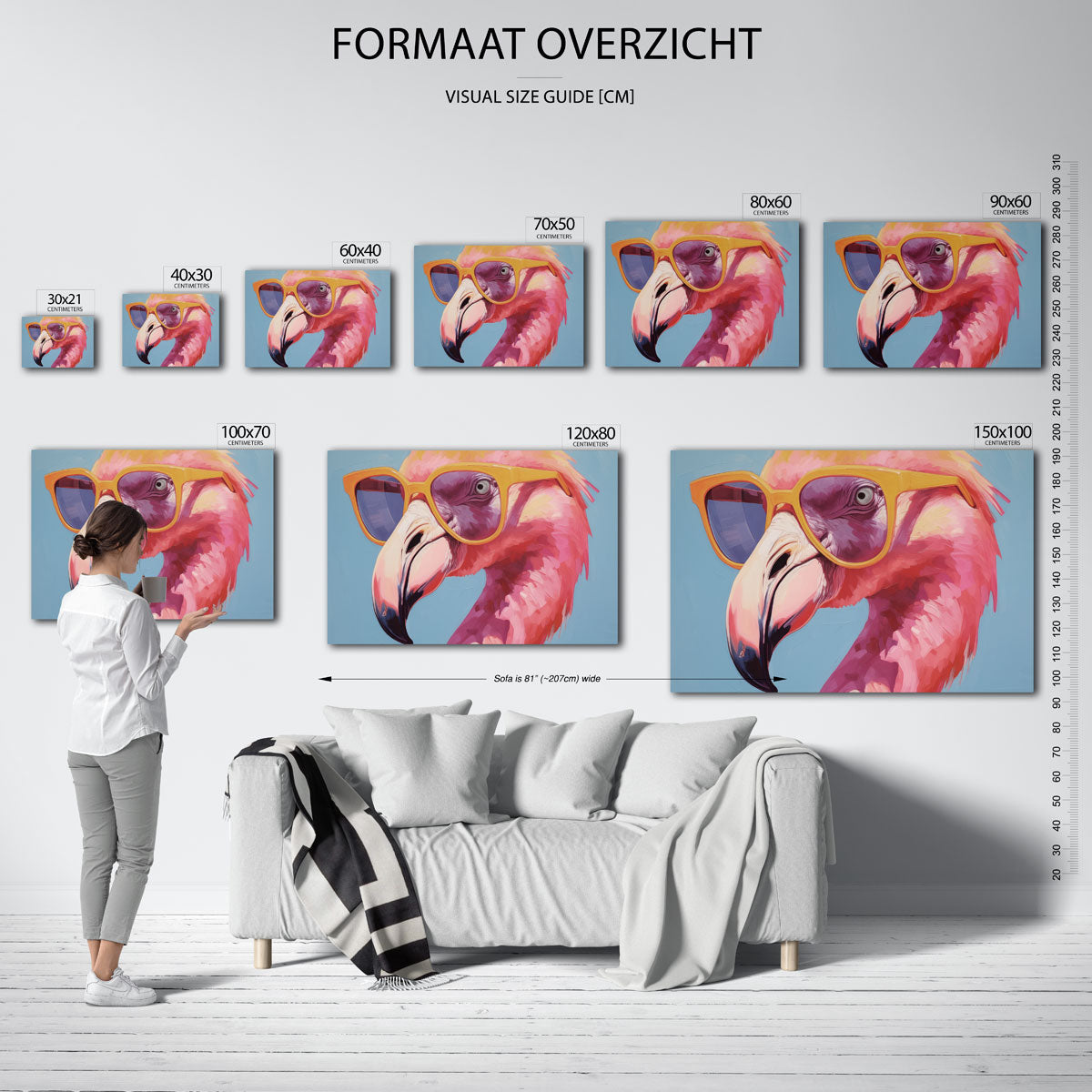 Flamingo met zonnebril Poster