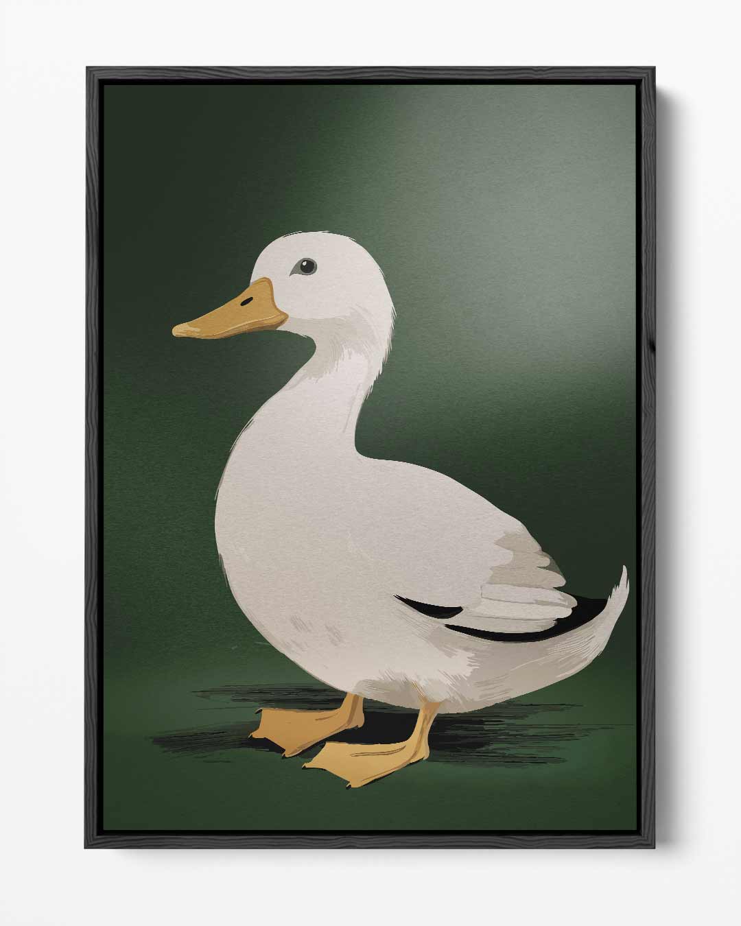 Liefdesvolle Eend in het Groen Kunstwerk-canvas-dibond-plexiglas-wanddecoratie-WallArtistic