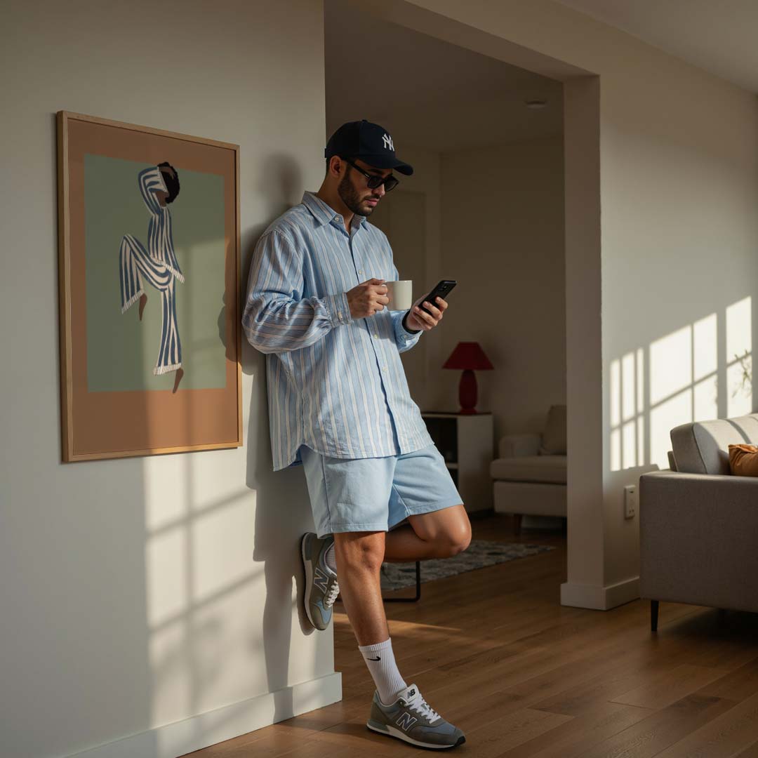 Relaxed in Strepen Poster-WallArtistic