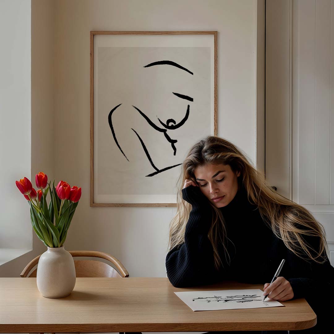 Elegante Minimalistische Lijnkunst Poster-WallArtistic