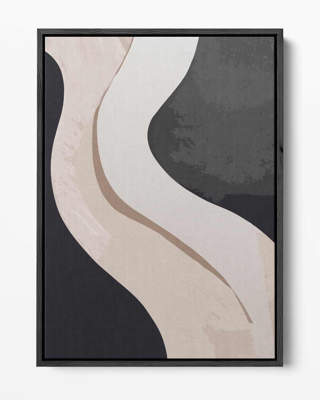 Abstracte Golven in Beige Kunstwerk-canvas-dibond-plexiglas-wanddecoratie-WallArtistic