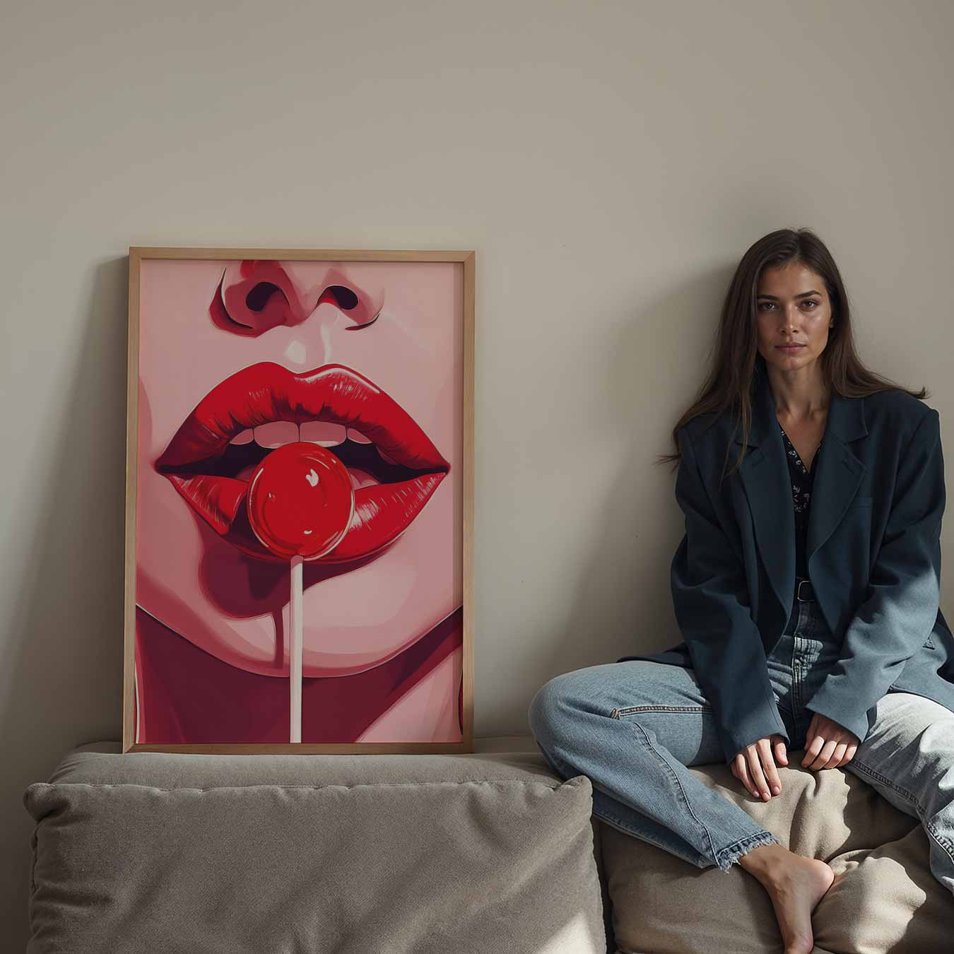 Verleidelijke Rode Lippen Poster