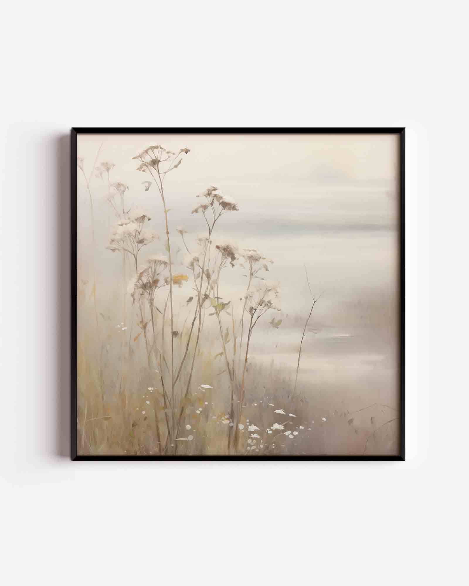 Wilde bloemen in mist Poster