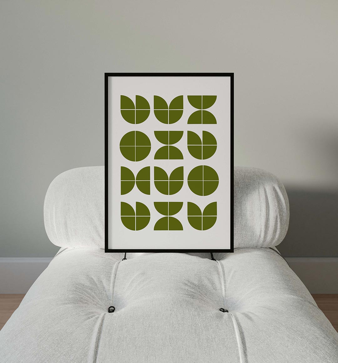 Groene vormenritme Poster