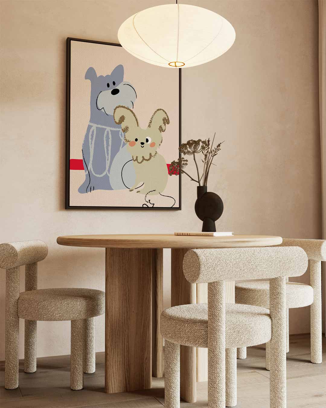 Dierenvrienden Illustratie Kunstwerk-canvas-dibond-plexiglas-wanddecoratie-WallArtistic