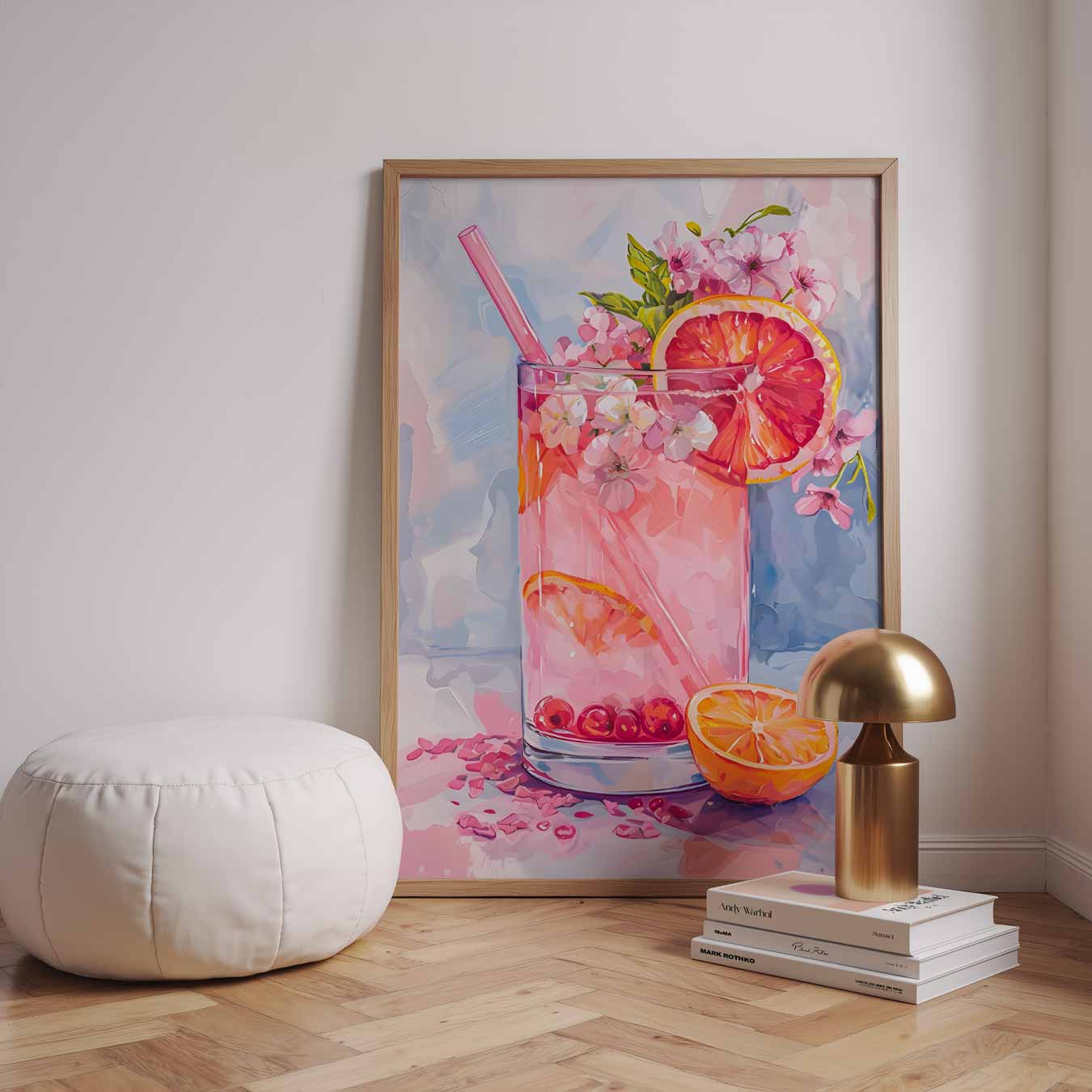 Zomerse Bloemen Cocktail Poster