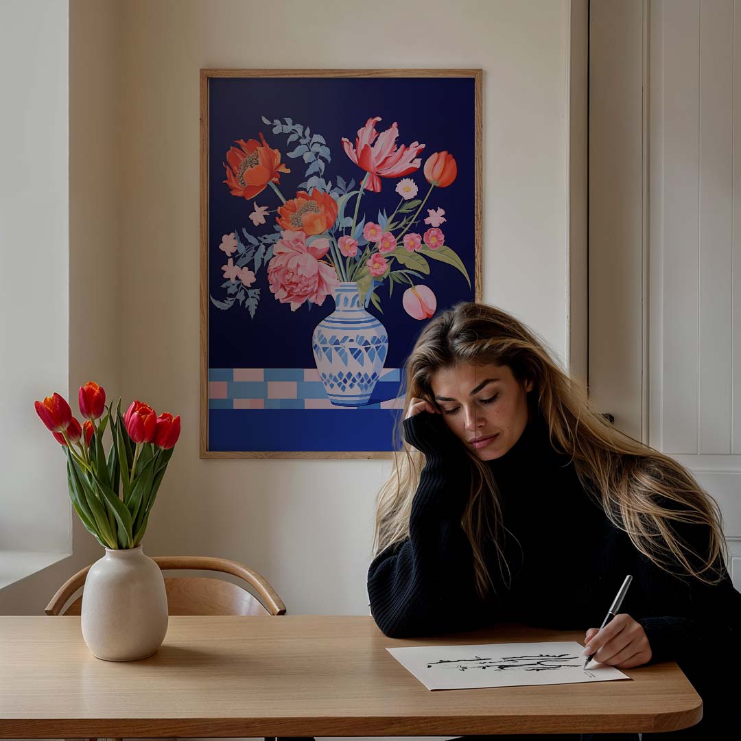 Kleurrijke Bloemenvazen Poster-WallArtistic