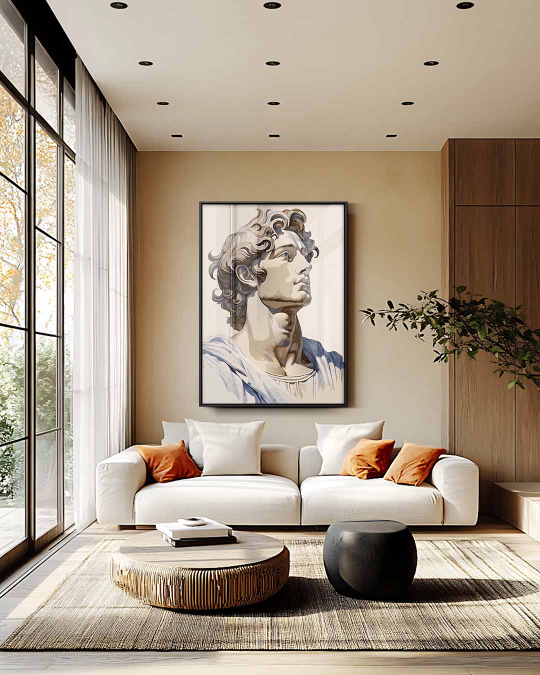 Klassieke Buste Portret Kunstwerk-canvas-dibond-plexiglas-wanddecoratie-WallArtistic