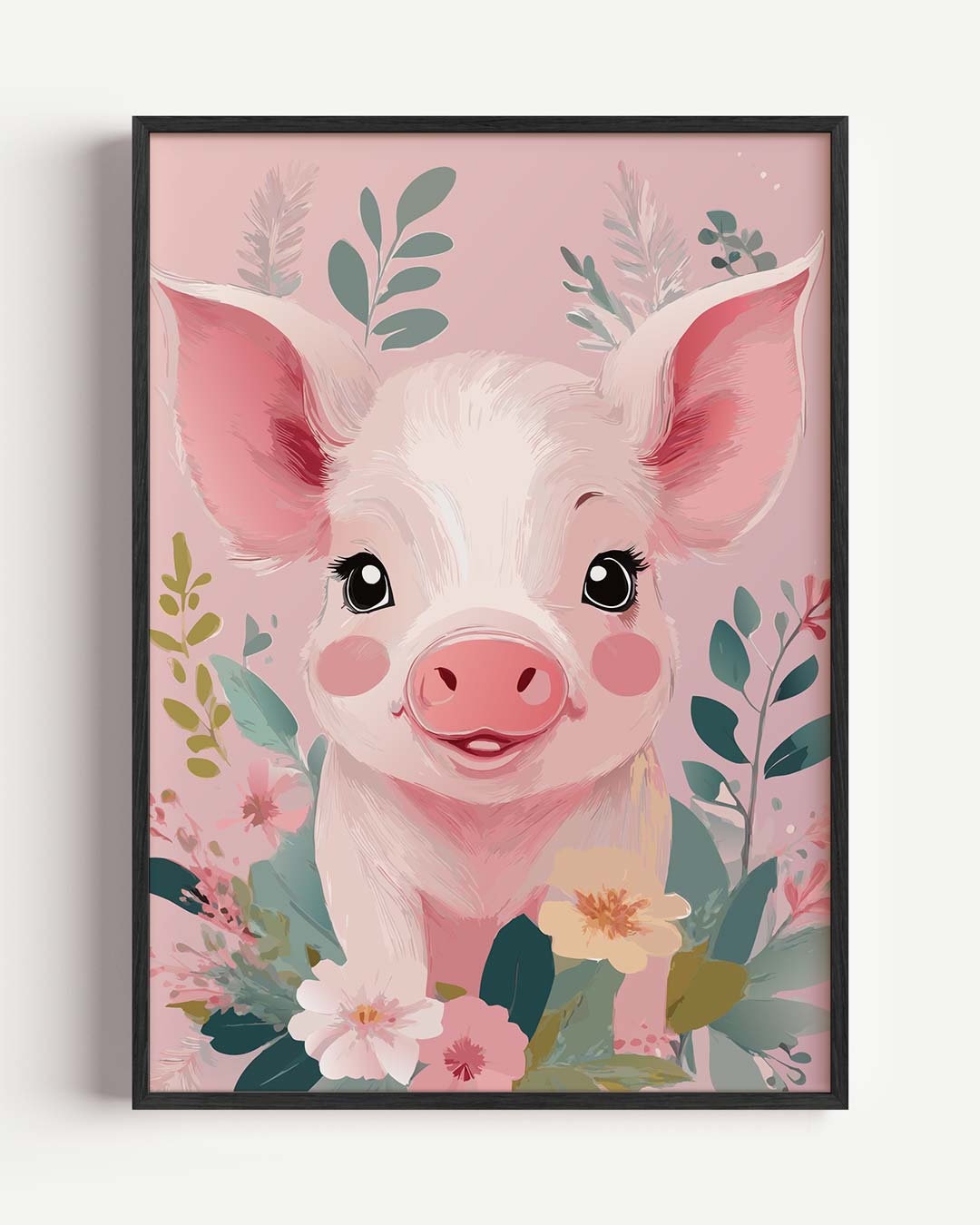 Vrolijke Varkensbloemen Poster