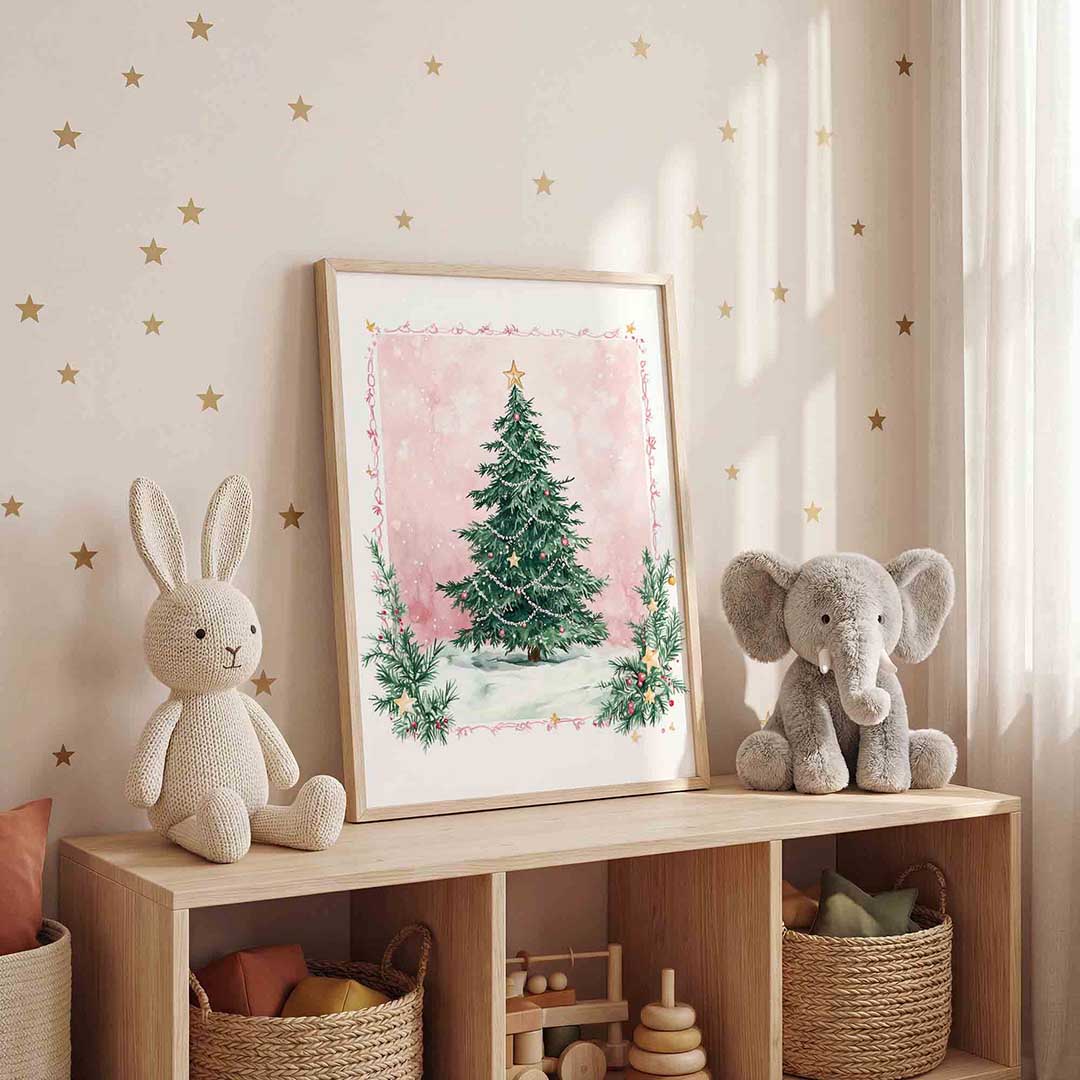 Kerstboom met sterren Poster