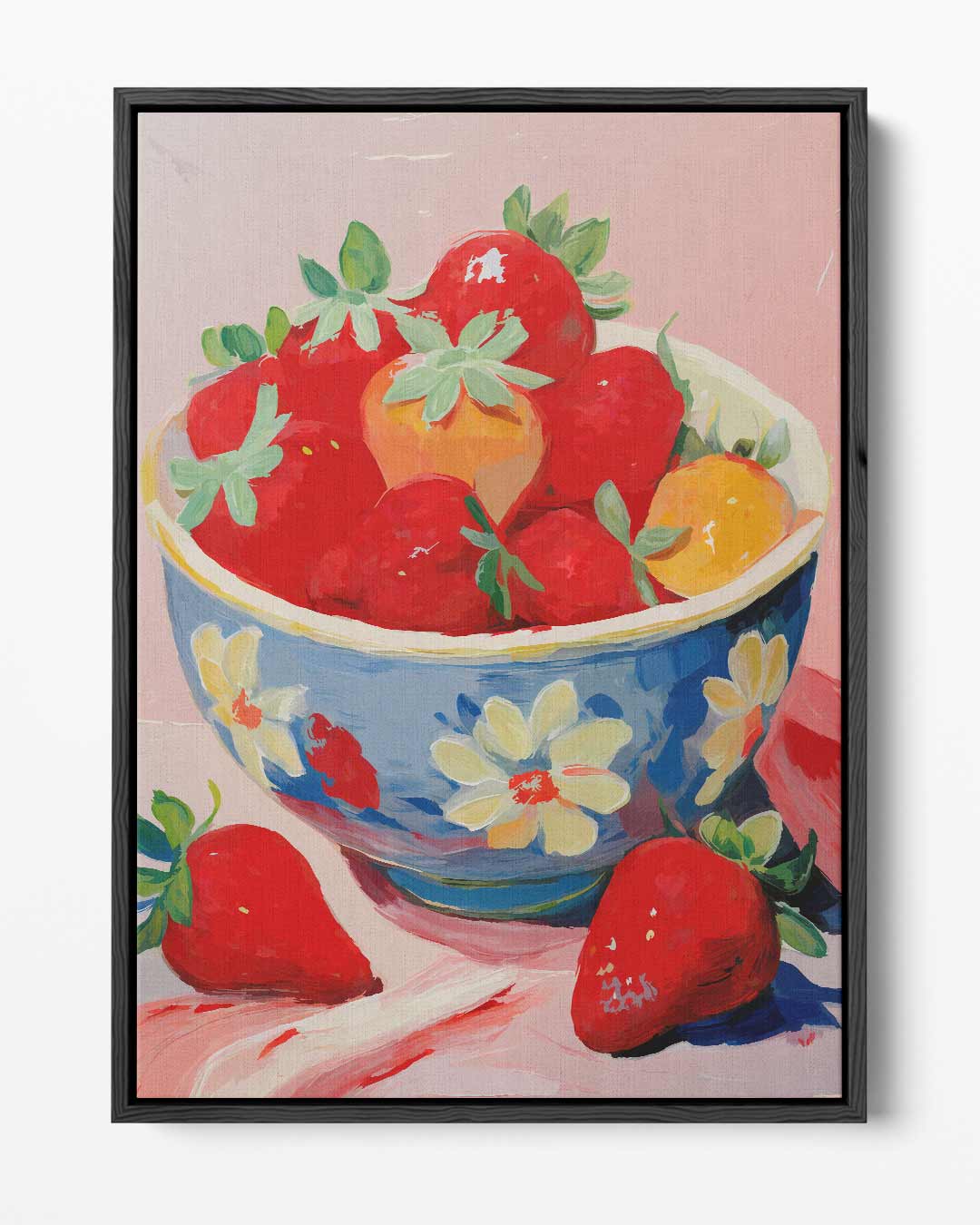 Verrukkelijke Aardbeien in Schaal Kunstwerk-canvas-dibond-plexiglas-wanddecoratie-WallArtistic