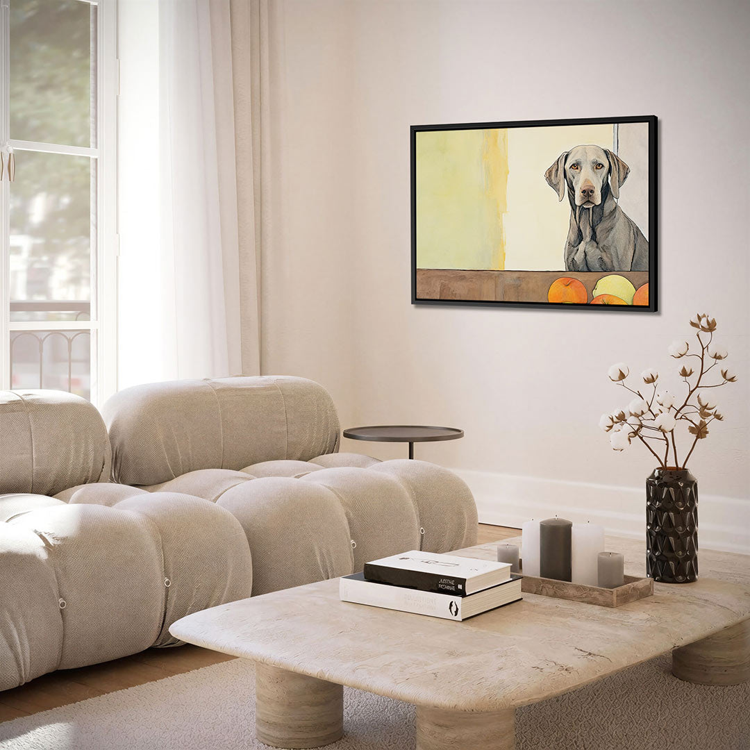 Hond en fruit Kunstwerk