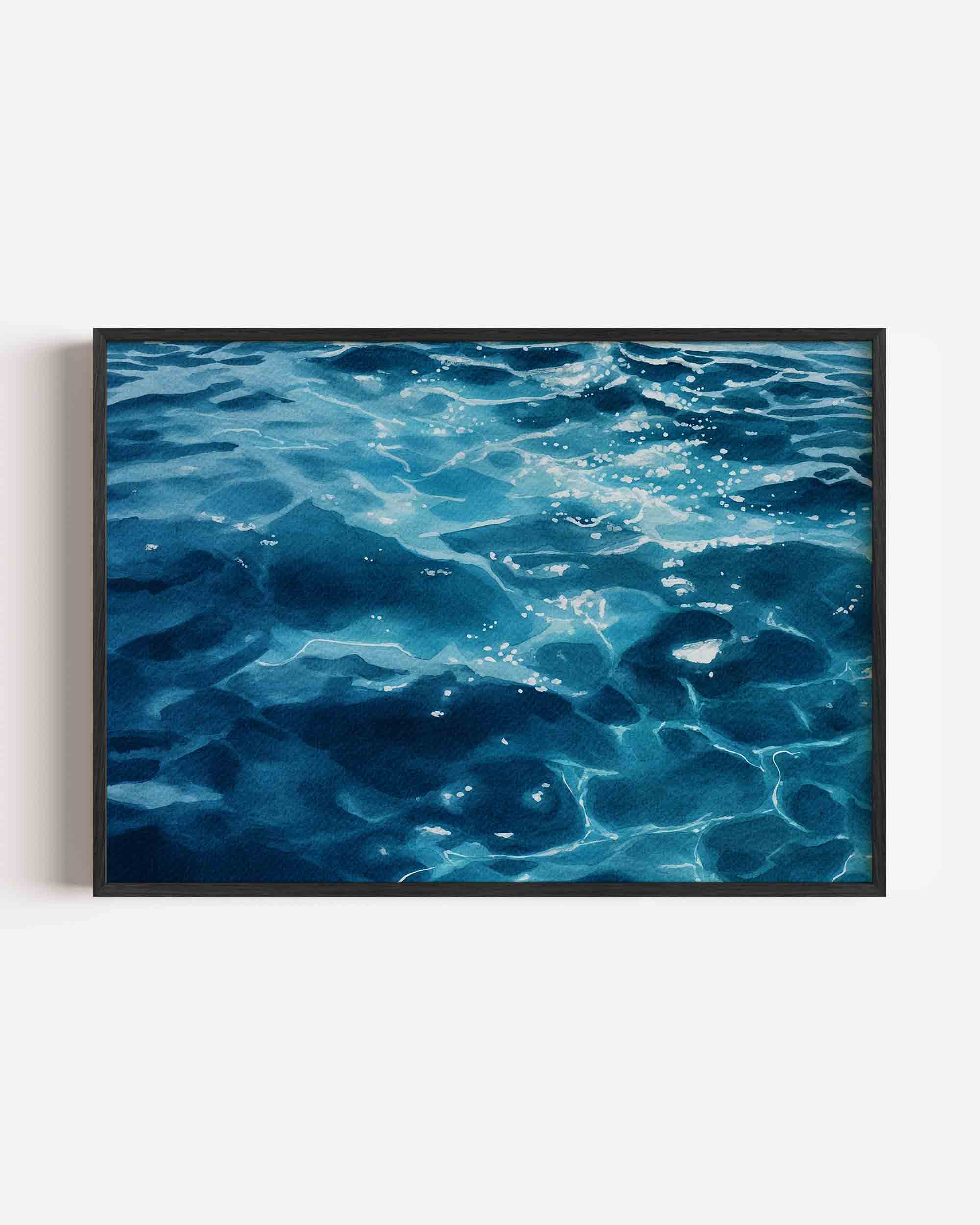 Blauwe wateroppervlak Poster