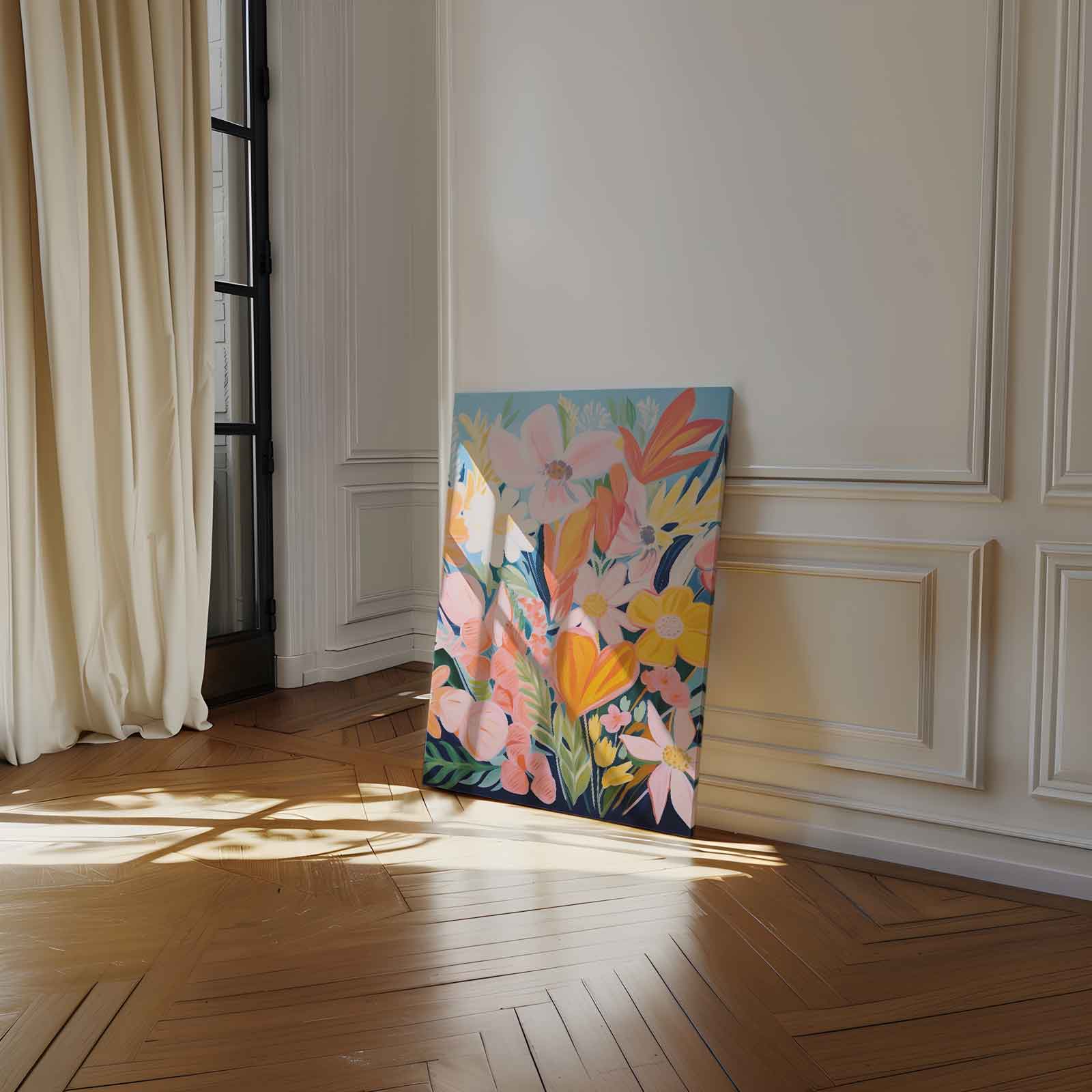 Bloemengeur in Kleuren Kunstwerk-canvas-dibond-plexiglas-wanddecoratie-WallArtistic