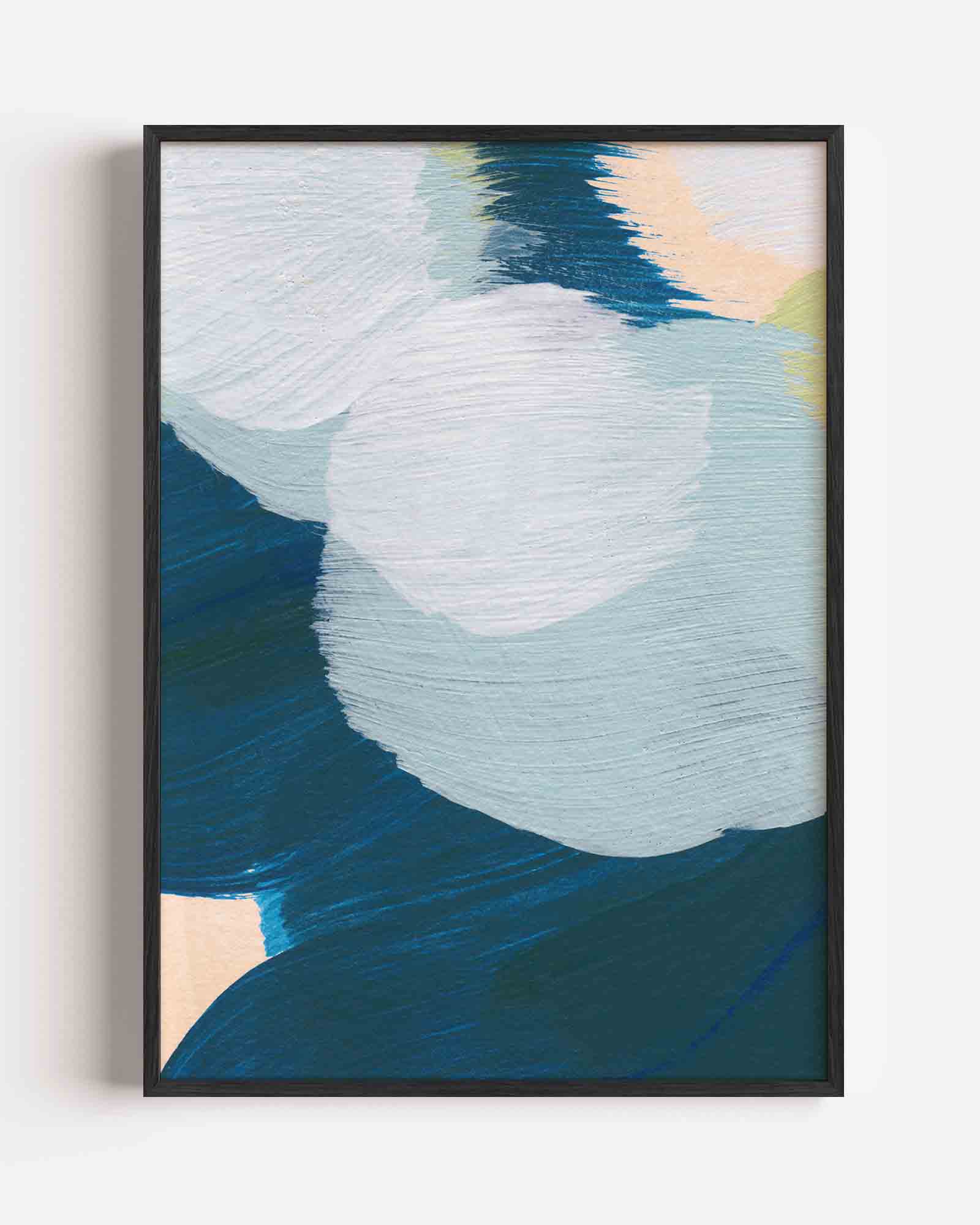 Abstracte blauwe en witte vormen Poster