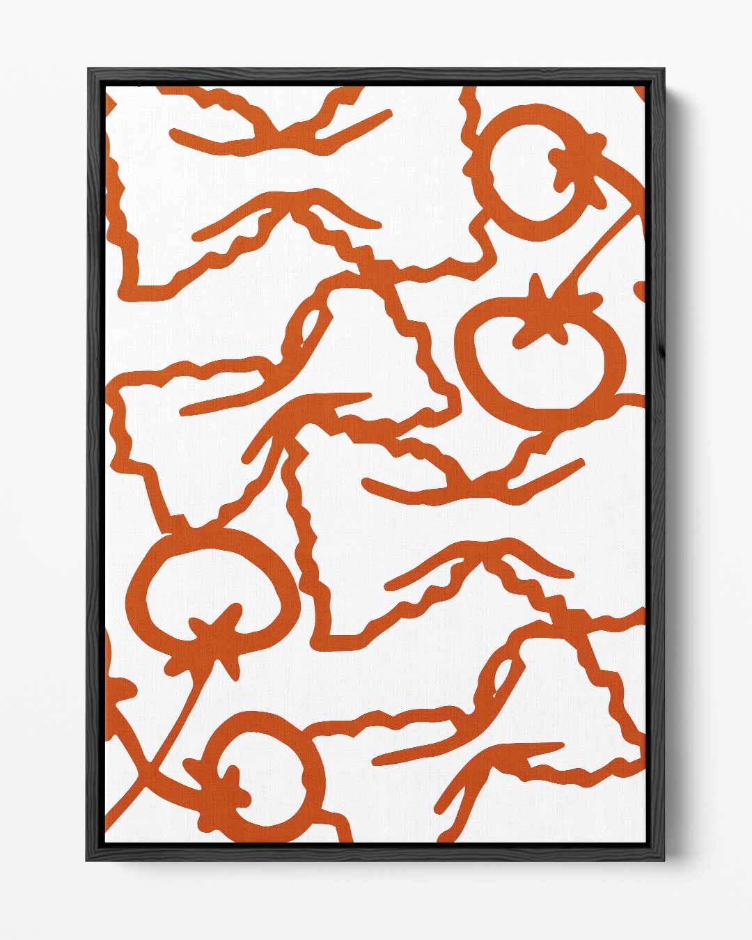 Pasta en Tomaten Illustratie Kunstwerk-canvas-dibond-plexiglas-wanddecoratie-WallArtistic