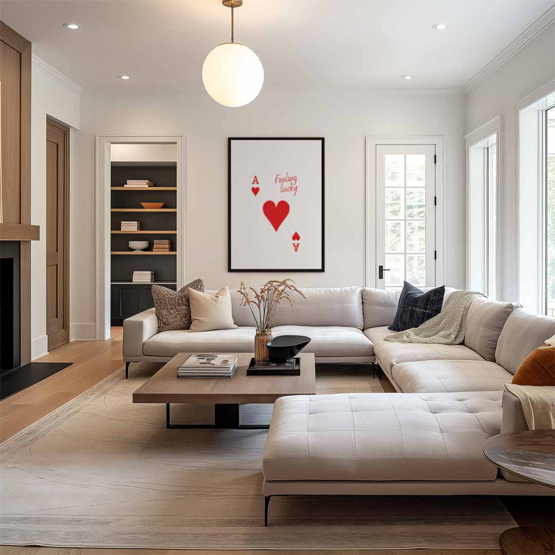 Feeling Lucky Kaartkunst Kunstwerk-canvas-dibond-plexiglas-wanddecoratie-WallArtistic
