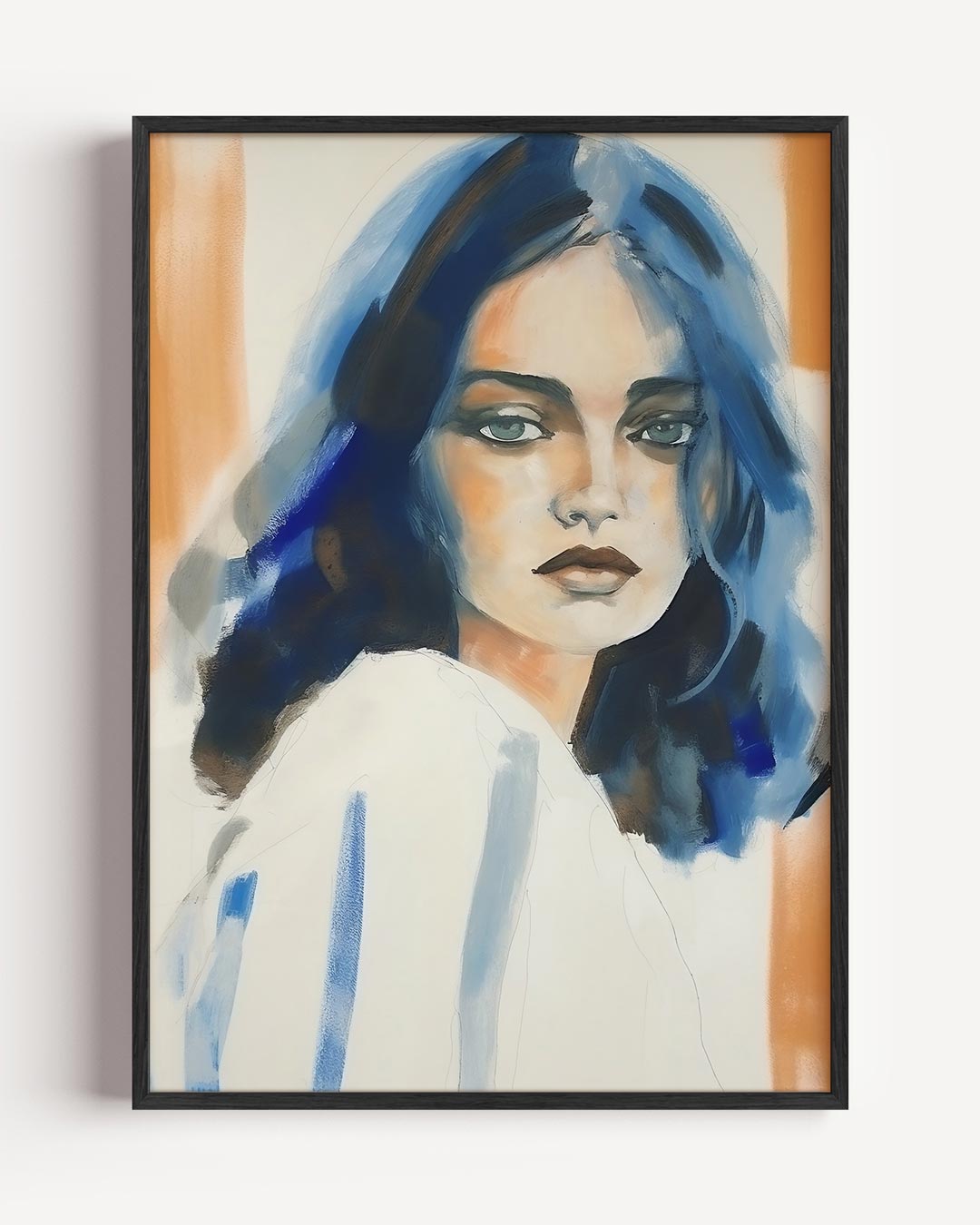 Mystieke Blauw Getinte Portretposter-WallArtistic